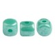 Les perles par Puca® Minos beads Opaque green turquoise luster 63130/14400